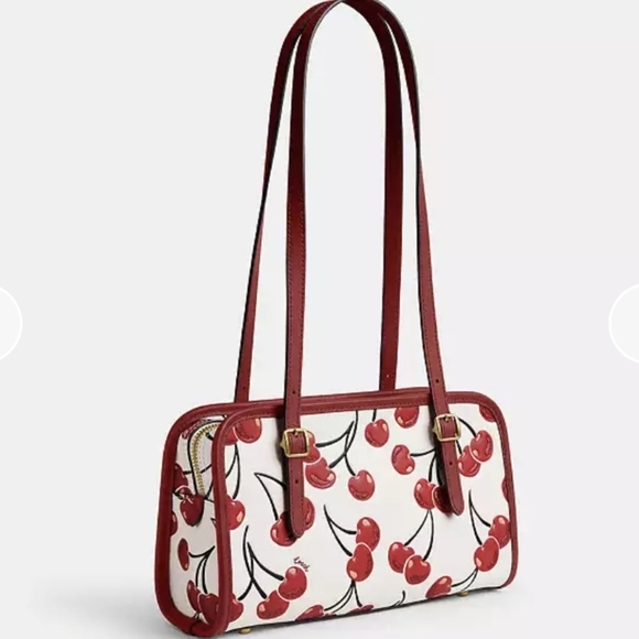 Coach Leather Swing Zip Bag With Cherry Print NWT - Picture 4 of 16